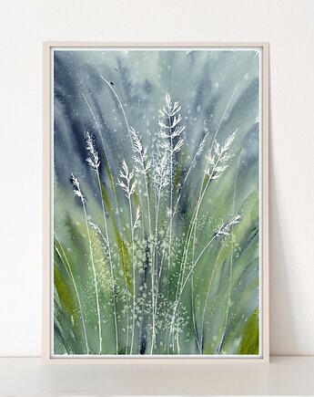 Oryginalna akwarela. Trawy A4, Malgorzata Domanska