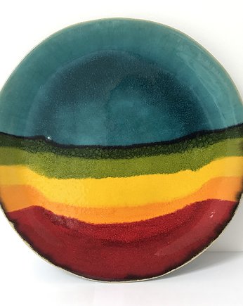 Tęczowy dekoracyjny talerz, Ceramika Ana