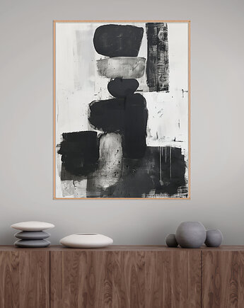 Geometria natury - Plakat, druk - Minimalizm, Boho, Loft #99, Black Sapphire Art