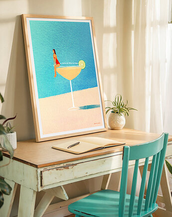 Słoneczna margarita - plakat 50x70 cm, minimalmill