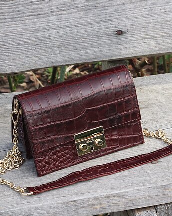 AMELIA II XS burgund CroCo  limited GOLD, FABIOLA TOREBKI