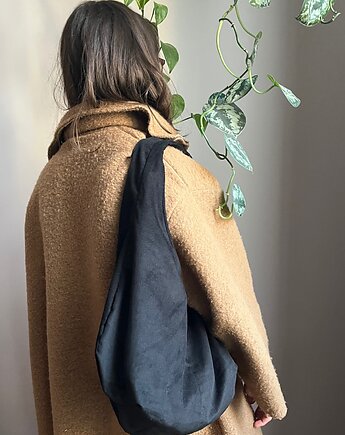 Hobo bag czarna z podszewką w panterkę, boytel tasha