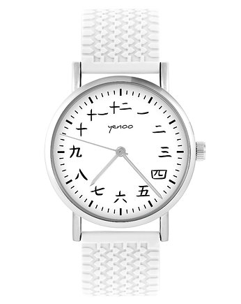 Zegarek - Kanji - silikonowy, biały, yenoo
