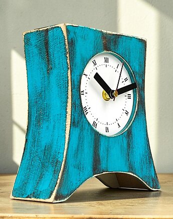 Zegarek  drewniany biurkowy rustykalny, Clock Wood Studio