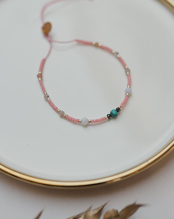 Bransoletka Równowaga - Turkus Piryt Chalcedon Turmalin Opal, w hand works