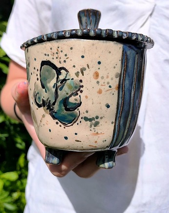 Ceramiczna cukiernica ręcznie malowana, Be ART