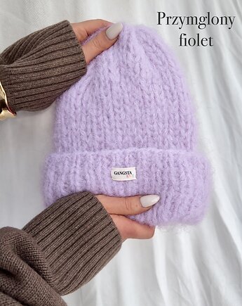Puszysta czapka Cloud wełna merino alpaka *przymglony fiolet*, GANGSTA KNIT