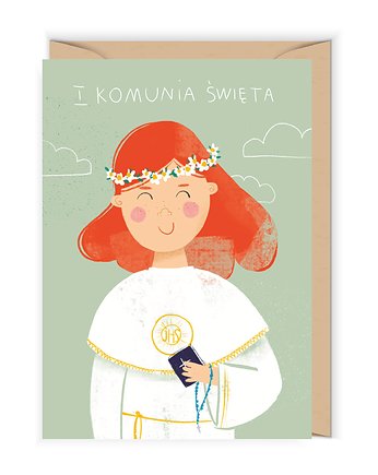 Kartka komunijna Dziewczynka, Cudowianki