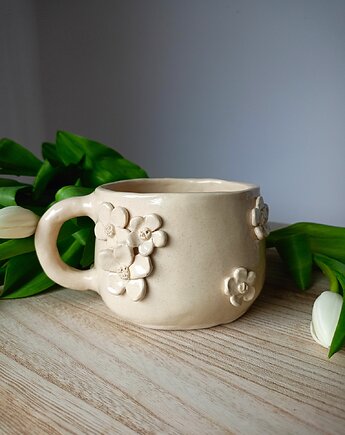 Ceramiczny kubek z motywem kwiatów, Ceramic Reve