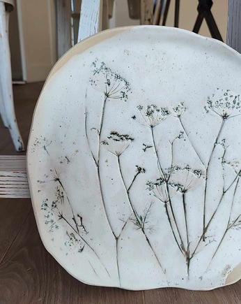 Talerz ceramiczny z Kwiatami patera ręcznie wykonana, Ewa Duszka