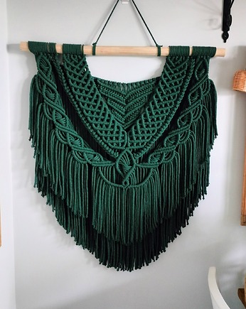 OD RĘKI Makrama Rumba XL butelkowa zieleń, Home Edition