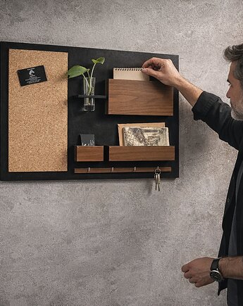 Organizer ścienny + tablica magnetyczna, suchościeralna, Silva Drewniane Dekoracje