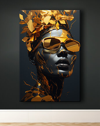Złota muza - Obraz na płótnie - Druk Blejtrama - Fotografia, Surrealizm #12, Black Sapphire Art