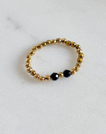 Pierścionek elastyczny Hematyt, Chmolowska Jewellery