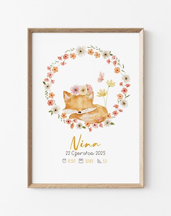 Metryczka dla dziewczynki, plakat z le, Lalenaroom