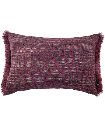 Bordowa poduszka 40x60 cm z frędzlami, colour contrast