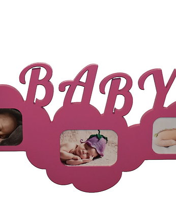 Multiramka ramka na zdjęcia z napisem  BABY  mdf 3 zdjęcia, Wajdrew