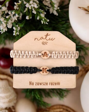 Bransoletki dla pary, przyjaciół  LITERKI, Natu Artwork
