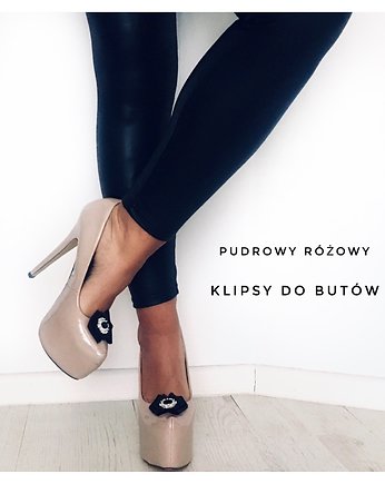 Biżuteryjne  Klipsy do butów NEW, Pudrowy Różowy