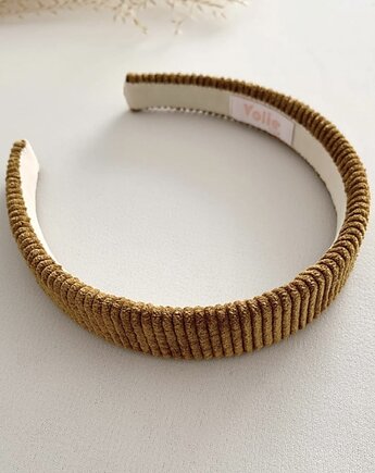 Płaska sztruksowa opaska do włosów Golden, Volie Line