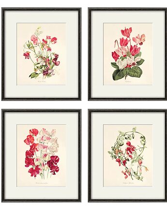 Zestaw Grafik Botanicznych Vintage, Victorian wall art