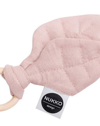 Drewniany gryzak dla niemowlaka lniany liść, Nukko Design
