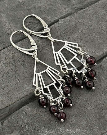 Kolczyki Filigrany z granatami, RayOfArt