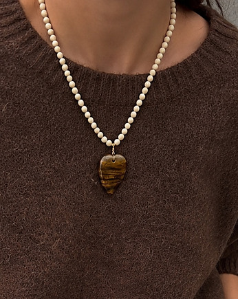 Naszyjnik damski Kamień rzeczny i Tygrysie Oko, Chmolowska Jewellery