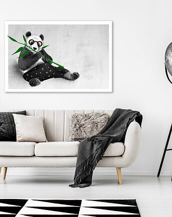 Obraz na płótnie Panda w Okularach 120x80cm, NOWdeco
