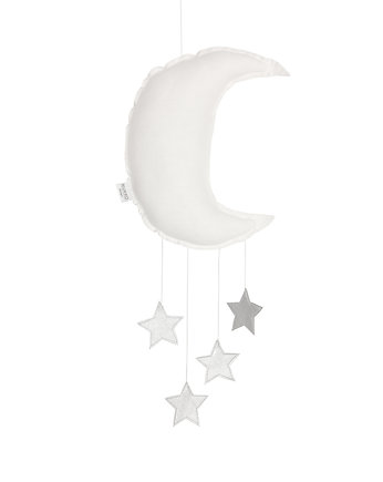 BIAŁY mobil księżyc, mobil dla dziecka, Nukko Design