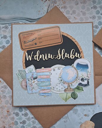 Kartka ślubna dla podróżników (w kopercie), Kartkodzielo