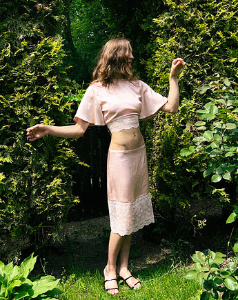 Spódnica Satynowa Baby Pink Margaret, Malgi Label