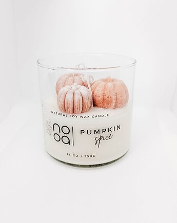 Duża Jesienna Świeca Sojowa Pumpkin Spice - Świeca Dyniowa, NOOA