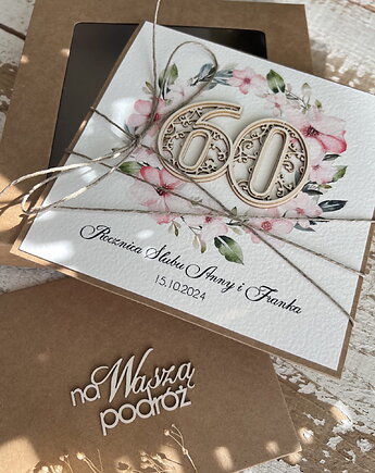 Wyjątkowa kartka ręcznie robiona z okazji 60 rocznicy ślubu, sorte