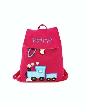 Personalizowany plecak przedszkolaka, plecak z lokomotywą, plecak z imieniem, Enitka Sweet Baby Room