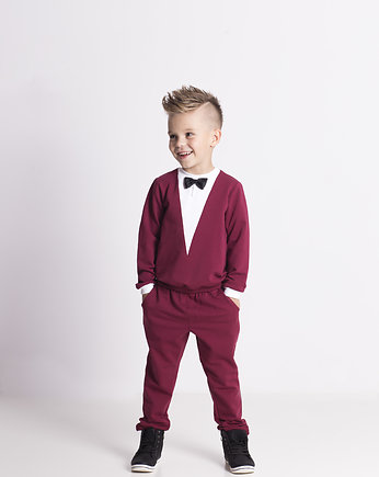 Bluza dresowa "ala marynarka" bordowa, Ynlow