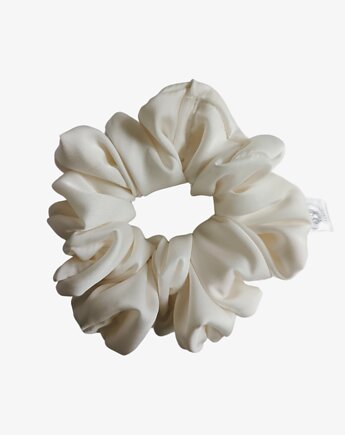 Satynowa gumka satynowa scrunchie owijka frotka biały MAXI, Capillum