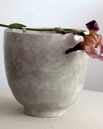 Duża osłonka ceramiczna - szary połysk, OSOBY - Prezent dla babci