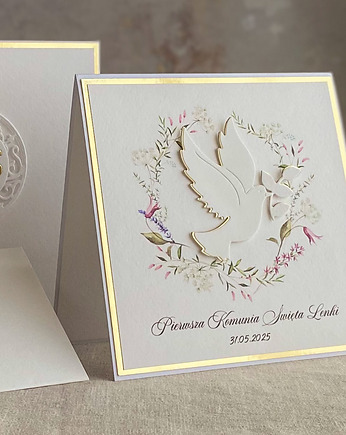 Kartka na komunię z pudełkiem i kopertą, 65B, Anna Art and Crafts