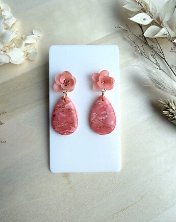 Kolczyki Krople brzoskwiniowe, freska