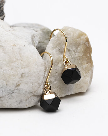 Delikatne kolczyki EIRA pozłacane z Black Stone, mdesign
