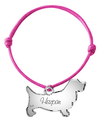 BASSET HOUND bransoletka  z grawerem, by ilo