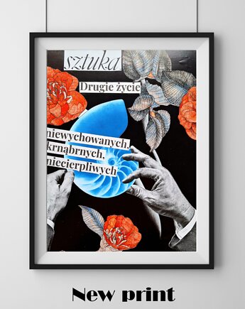 Sztuka - kolaż analogowy (print), Black Heart Collage