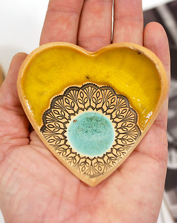 Ceramiczne serce na biżuterię, obrączki i drobiazgi, 10FingersArt