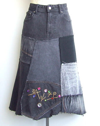 Czarna spódnica jeans r.44, AnitaPalmerArt