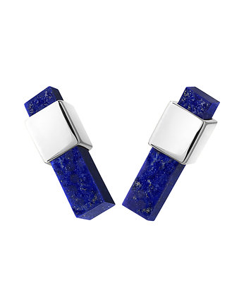 Kolczyki srebrne kwadraciki/ SILVER/lapis lazuli, Daria Siwiak Jewellery