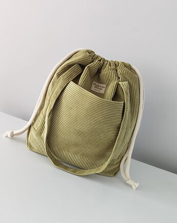 Torba SummerBag LIMA-duża limonkowa torba sztruksowa, Słodkiego Miłego Szycia