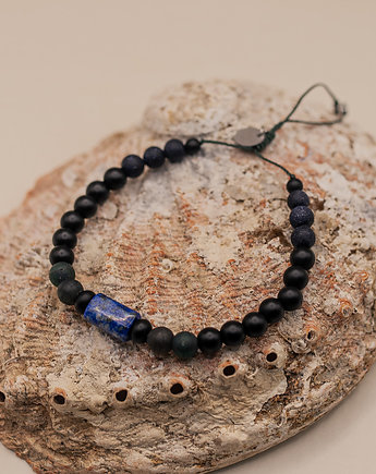 Bransoletka męska Lapis Lazuli Noc Kairu Lawa, w hand works