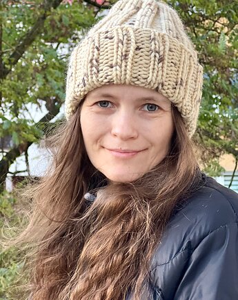 Buran - zimowa czapka z wełny peruwiańskiej ziarno kakaowca, Made by Jaga