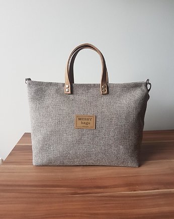 Torebka damska na zamek Crossbody Smart  beżowa, MessyBags